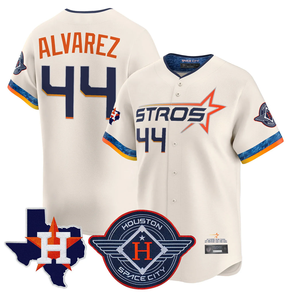 H.Astros #44 Yordan Alvarez Player Cream City Connect Texas Patch Vapor Premier Limited Home Gdoa Stitched Jerseys
