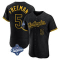 LA.Dodgers #5 Freddie Freeman Player Black World Series Meet Snake Skin City Limited Elite Home Gdoa Stitched Jerseys