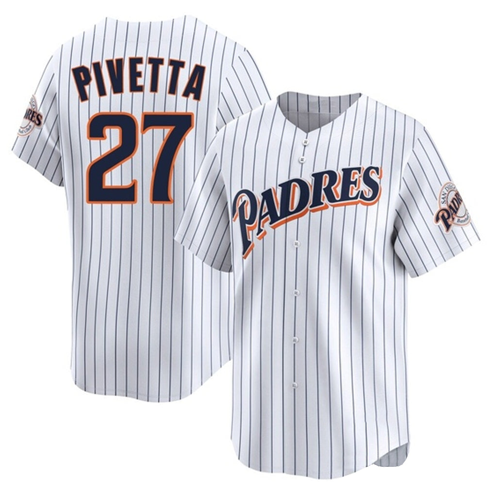 S.Diego Padres #27 Nick Pivetta Player White Cooperstown Collection Limited Home Stitched Jerseys