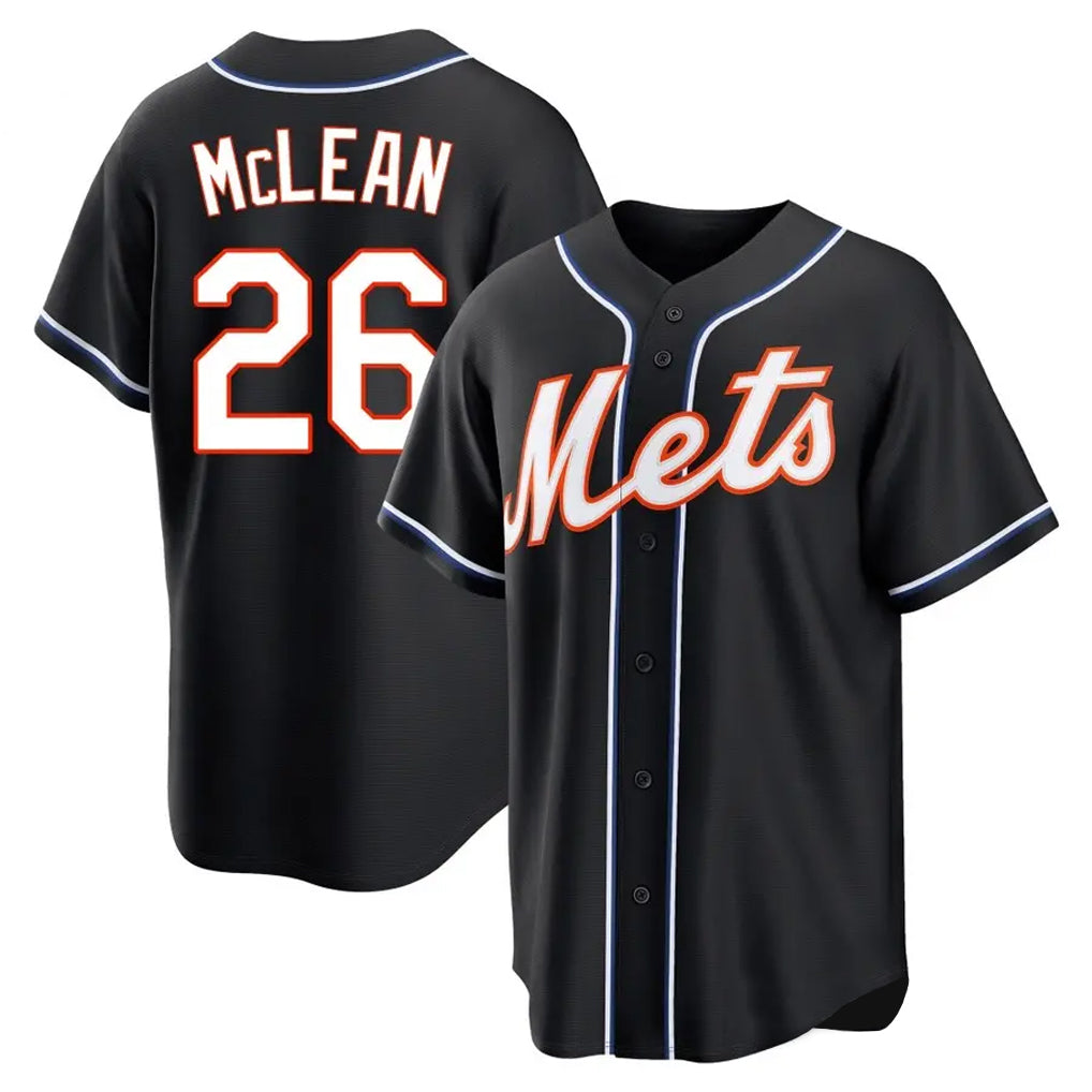 NY.Mets #26 Nolan McLean Player Black Fashion Out Game Stitched Jerseys