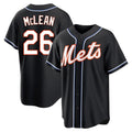 NY.Mets #26 Nolan McLean Player Black Fashion Out Game Gdoa Stitched Jerseys
