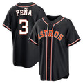 H.Astros #3 Jeremy Pena Player Black Fashion Out Home Game Gdoa Stitched Jerseys