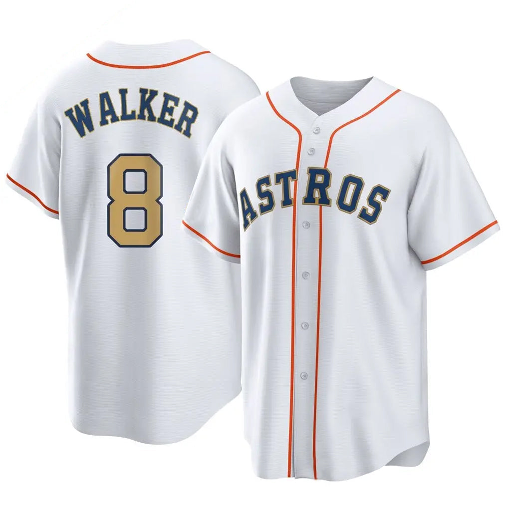 H.Astros #8 Christian Walker Player Gold Collection Game Home Gdoa Stitched Jerseys