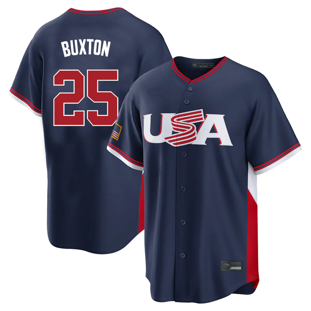 M.Twins #25 Byron Buxton Player Navy USA 2026 World Classic Limited Home Gdoa Stitched Jerseys