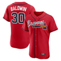 A.Braves #30 Drake Baldwin Player Red Limited Elite Home Game Gdoa Stitched Jerseys
