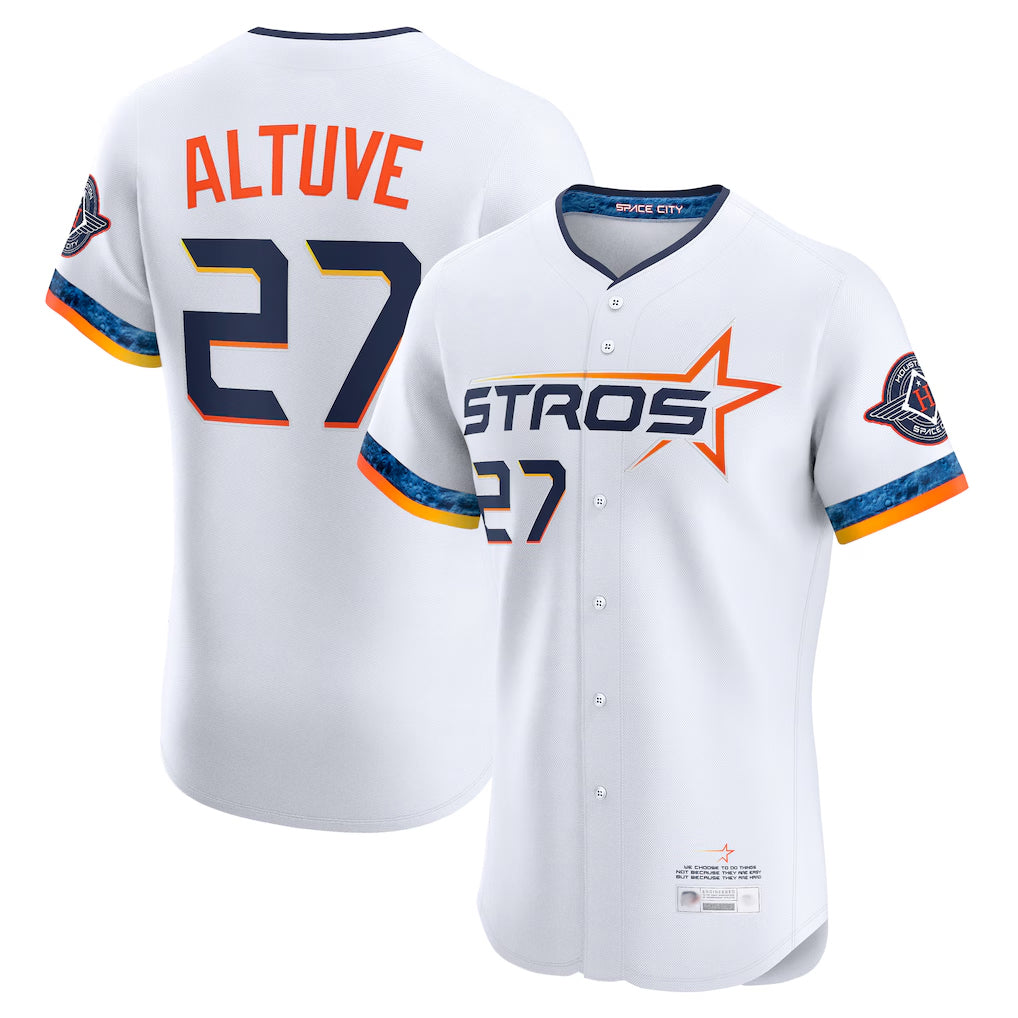 H.Astros #27 Jose Altuve Player White City Connect Limited Elite Home Gdoa Stitched Jerseys
