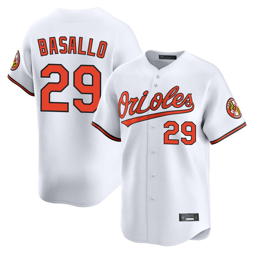 B.Orioles #29 Samuel Basallo Player White Limited Home Game Gdoa Stitched Jerseys