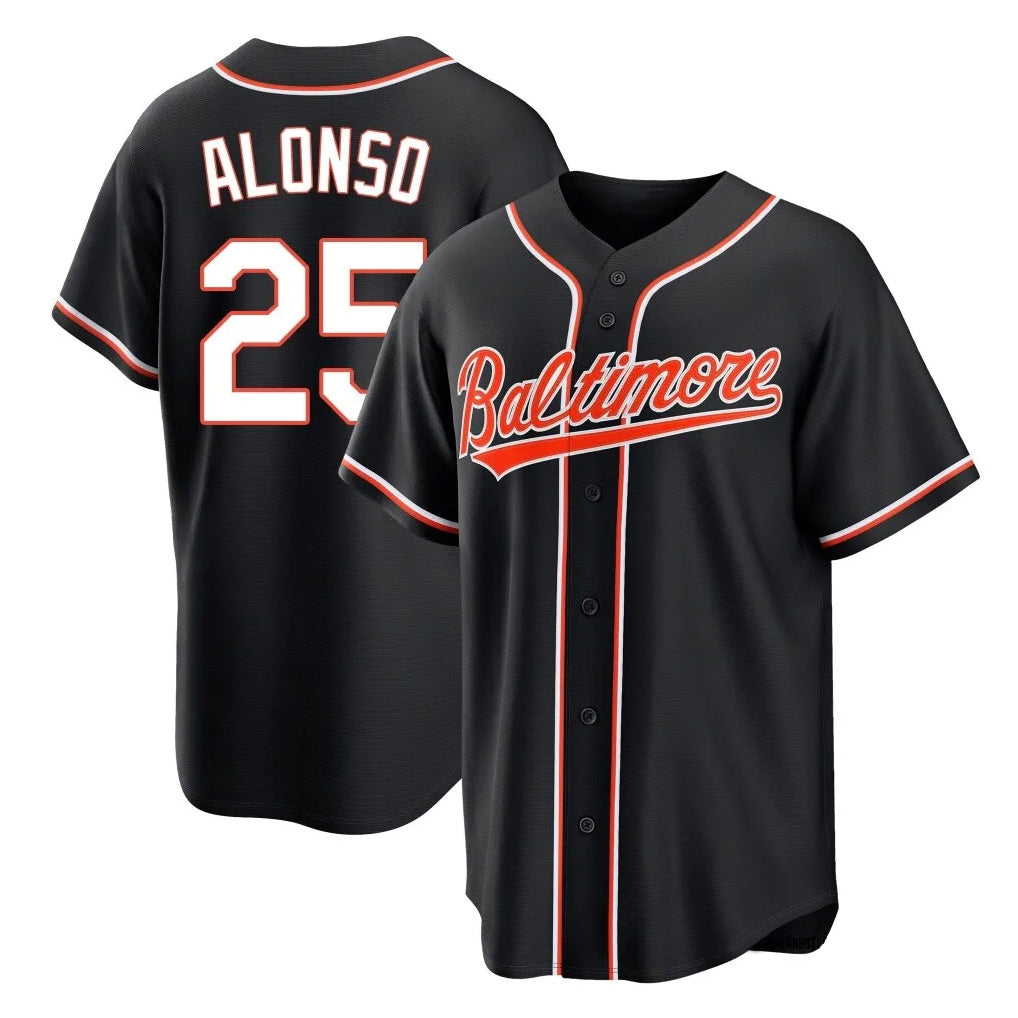 B.Orioles #25 Pete Alonso Player Black Out Home Game Gdoa Stitched Jerseys
