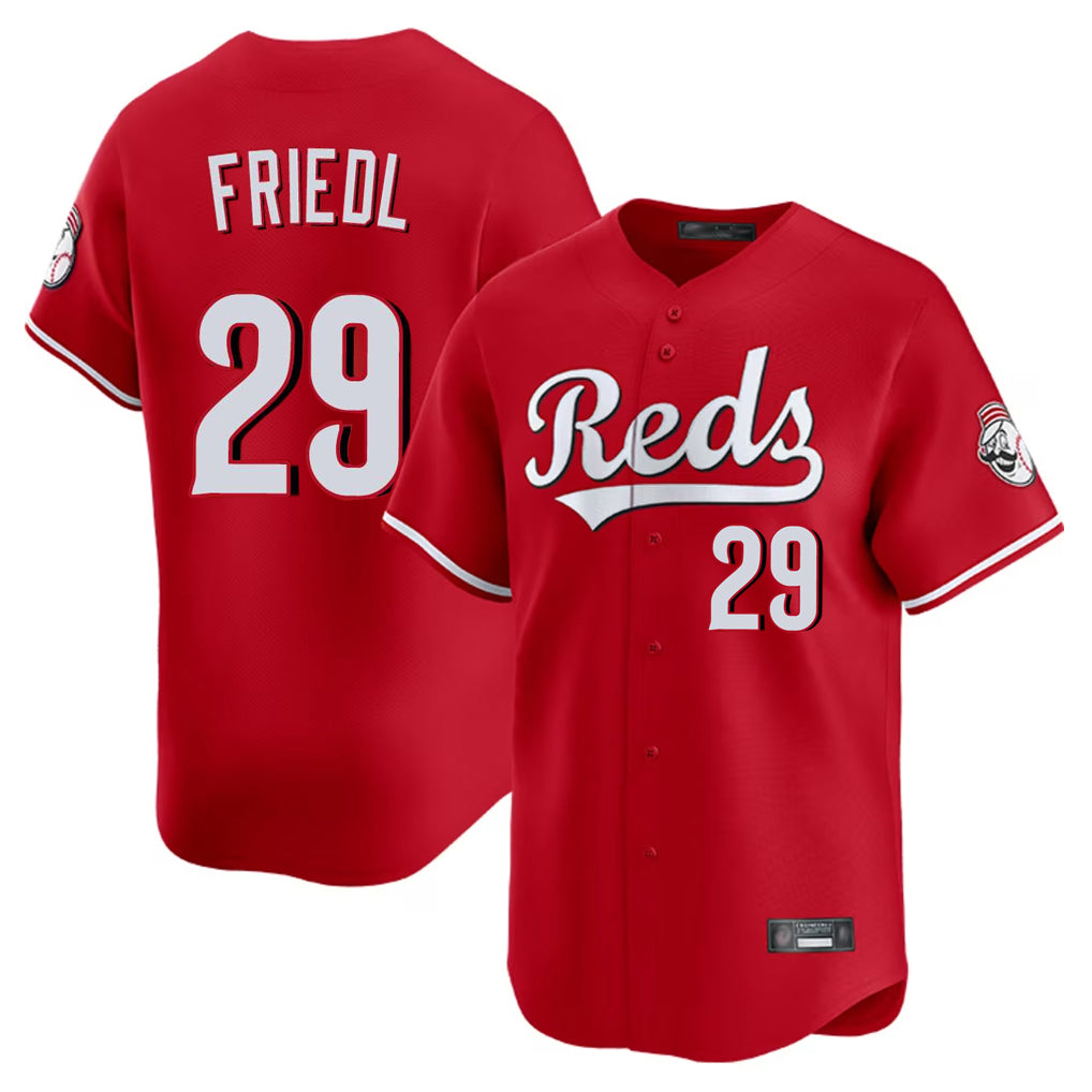 C.Reds #29 TJ Friedl Player Red Home Limited Gdoa Stitched Jerseys