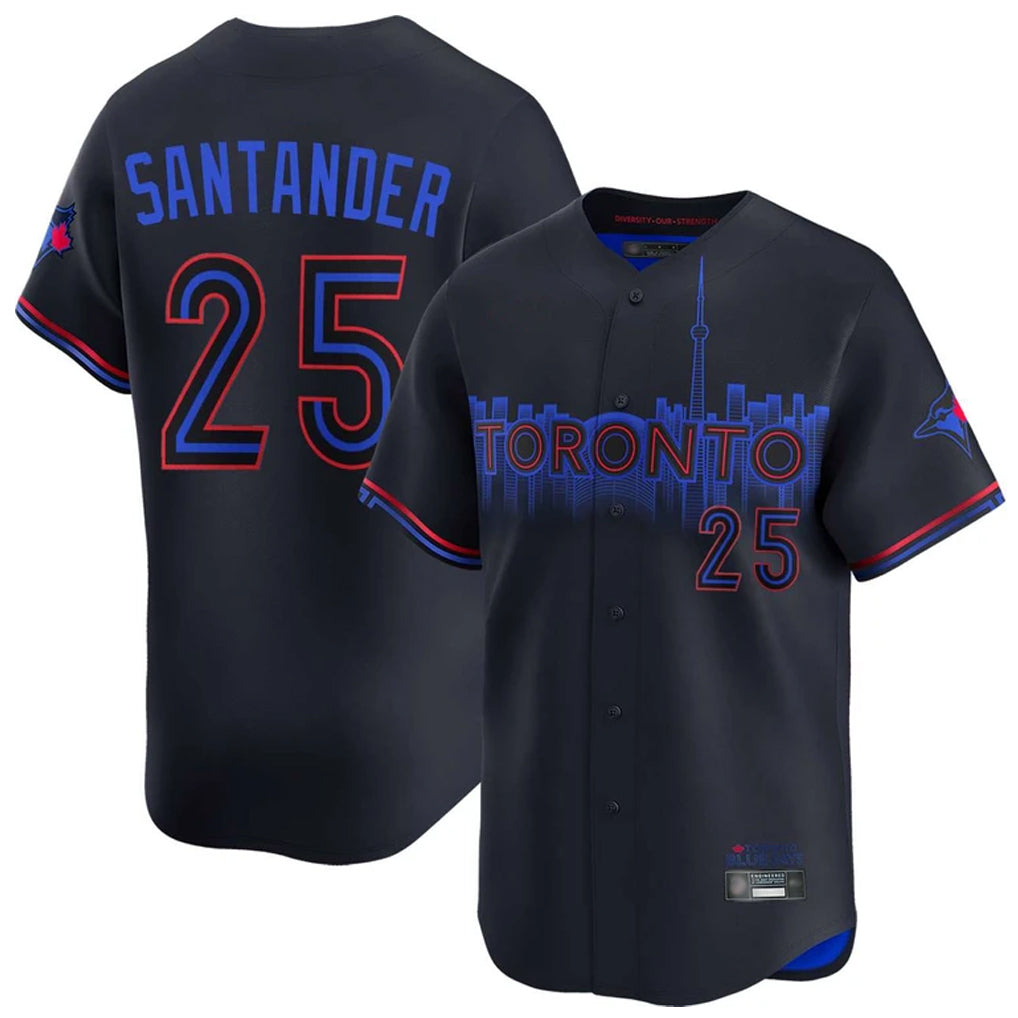 T.Blue Jays #25 Anthony Santander Player Black&Blue City Connect Limited Stitched Jerseys