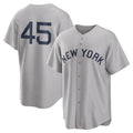 NY.Yankees #45 Gerrit Cole Player Gray Field of Dreams Game Stitched Jerseys