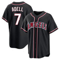 LA.Angels #7 Jo Adell Player Black Fashion Out Home Game Gdoa Stitched Jerseys
