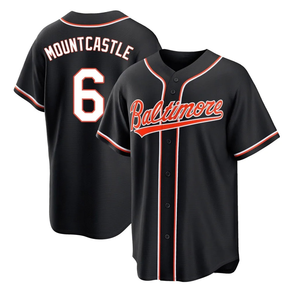 B.Orioles #6 Ryan Mountcastle Player Black Out Home Game Gdoa Stitched Jerseys