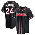 C.Guardians #24 Triston McKenzie Player Black Fashion Out Home Game Gdoa Stitched Jerseys