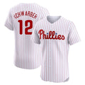 P.Phillies #12 Kyle Schwarber Player White Home Limited Elite Stitched Jerseys