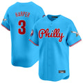 P.Phillies #3 Bryce Harper Player Light Blue Phillies & Eagles Vapor Premier Limited Gdoa Stitched Jerseys