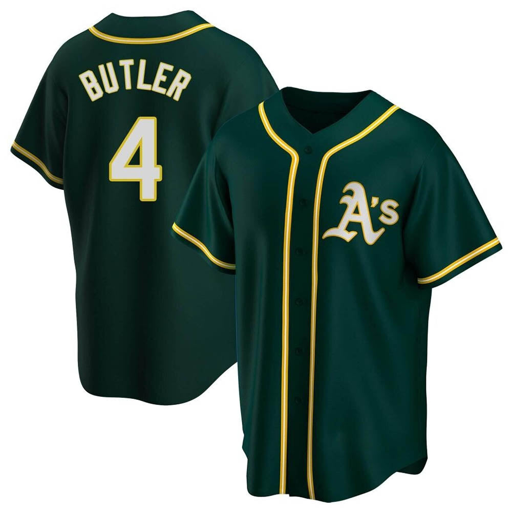 Athletics #4 Lawrence Butler player Green Replica Alternate Stitched Jersey