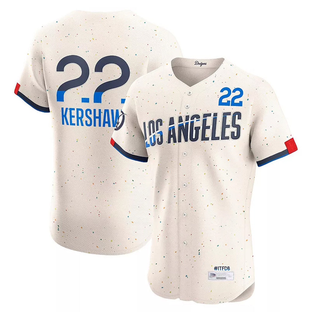 LA.Dodgers #22 Clayton Kershaw Player Cream City Connect Limited Elite Home Gdoa Stitched Jerseys