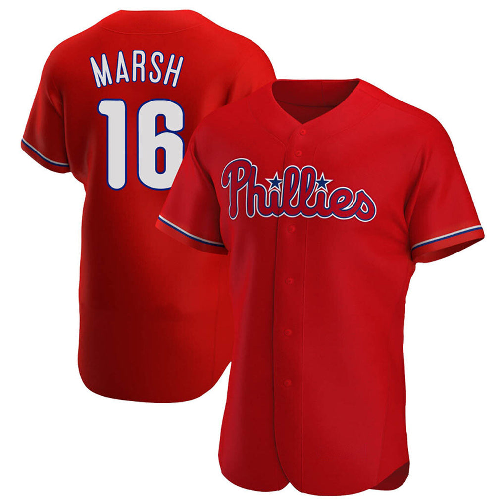 P.Phillies #16 Brandon Marsh Player Red Home Limited Elite Stitched Jerseys