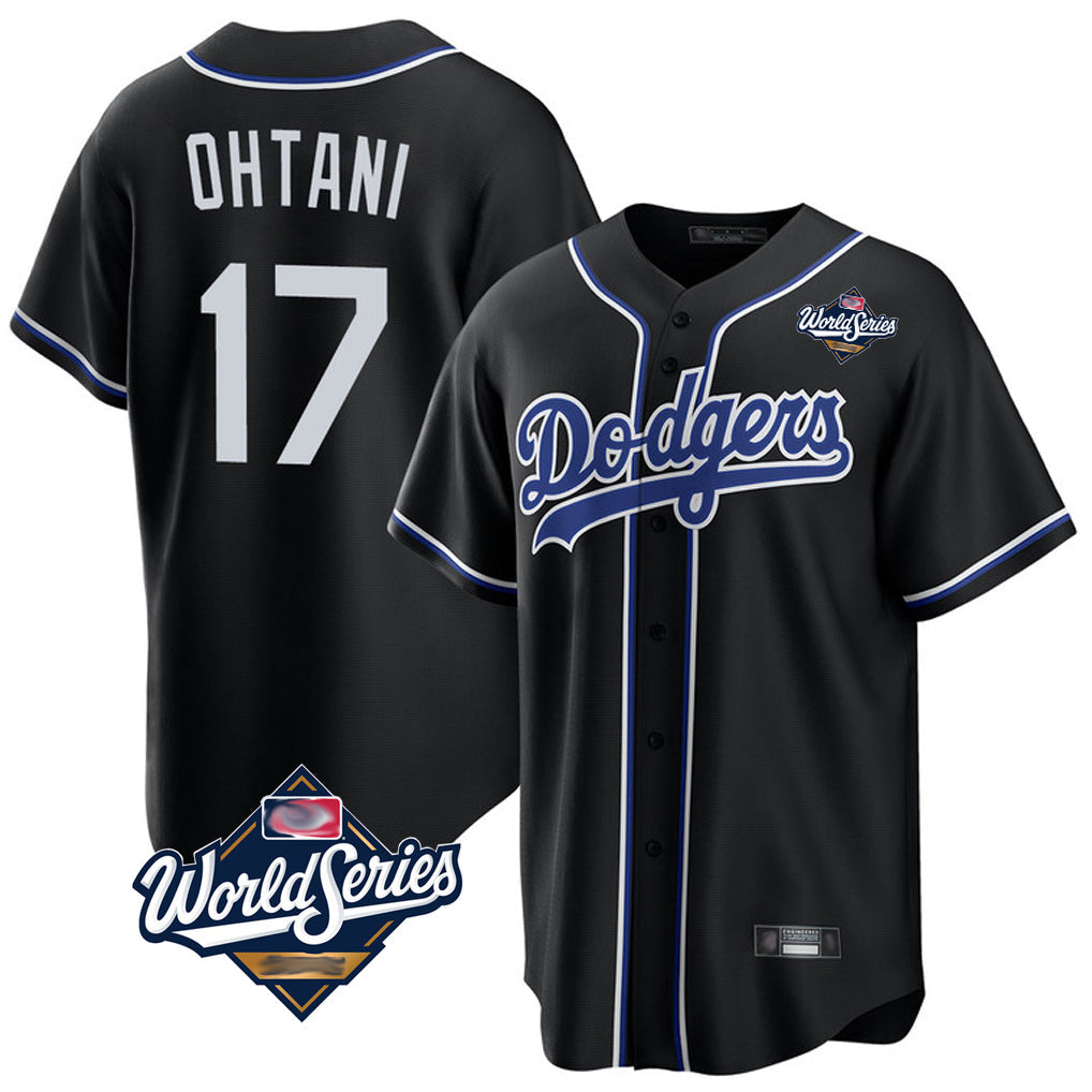 LA.Dodgers #17 Shohei Ohtani Player Black Carbon Limited Home Gdoa Stitched Jerseys