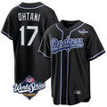 LA.Dodgers #17 Shohei Ohtani Player Black Carbon Limited Home Gdoa Stitched Jerseys