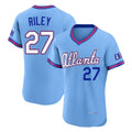 A.Braves #27 Austin Riley Player Powder Blue 2026 City Connect T-shirt Limited Elite Home Game Gdoa Stitched Jerseys