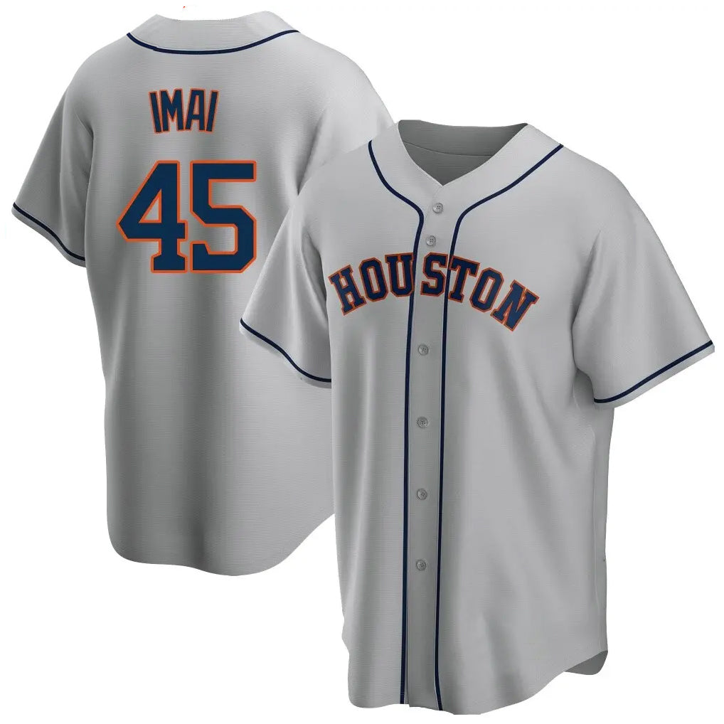 H.Astros #45 Tatsuya Imai Player Gray Home Game Gdoa Stitched Jerseys
