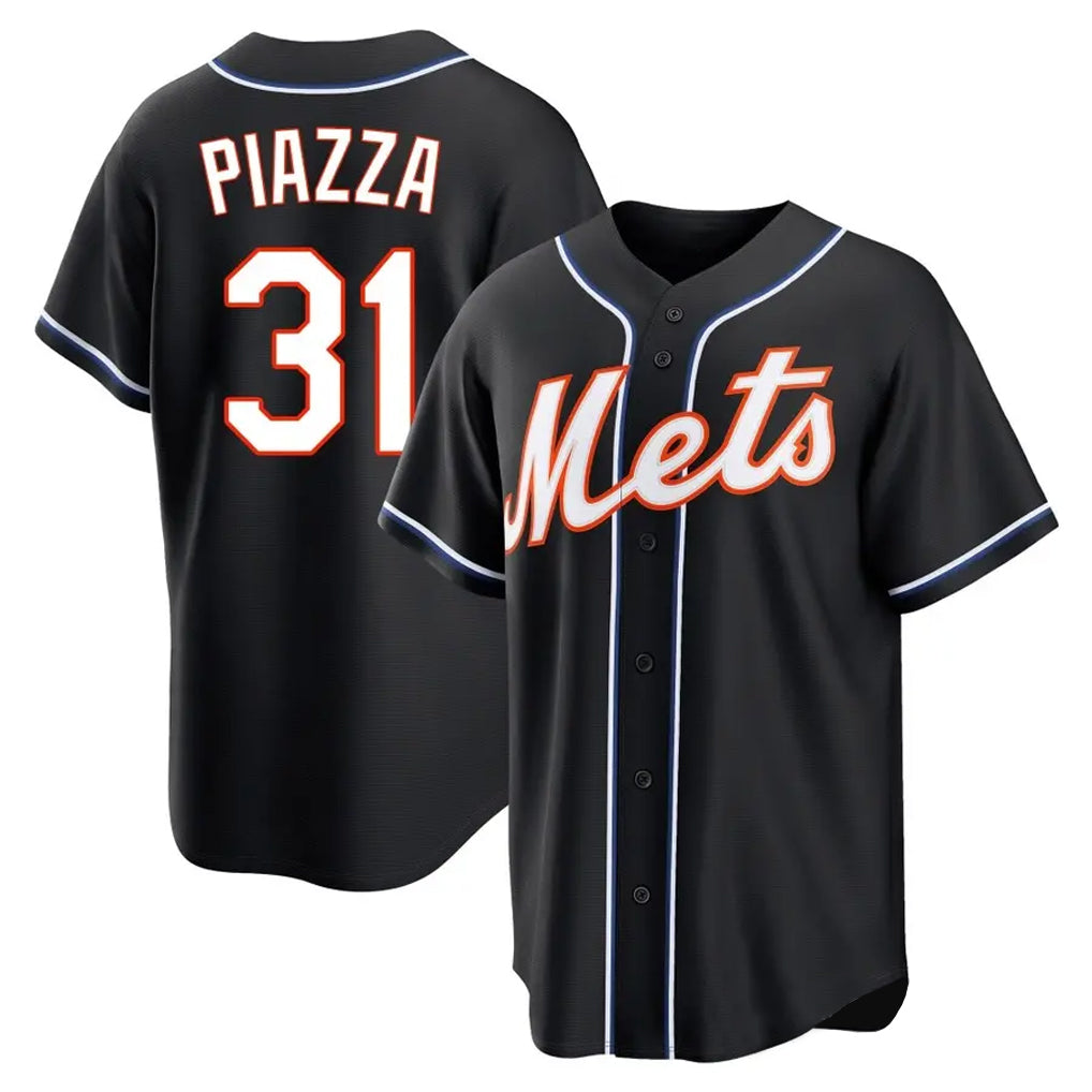NY.Mets #31 Mike Piazza Player Black Fashion Out Game Stitched Jerseys