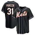 NY.Mets #31 Mike Piazza Player Black Fashion Out Game Gdoa Stitched Jerseys