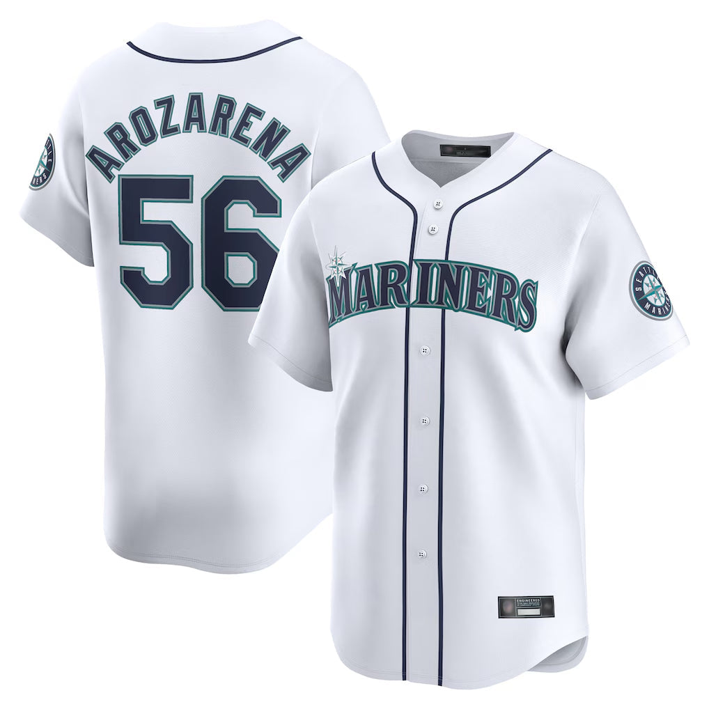 S.Mariners #56 Randy Arozarena Player White Home Limited Stitched Jerseys