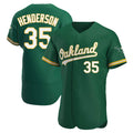 Athletics #35 Rickey Henderson Player Green Authentic Kelly Alternate Stitched Jersey