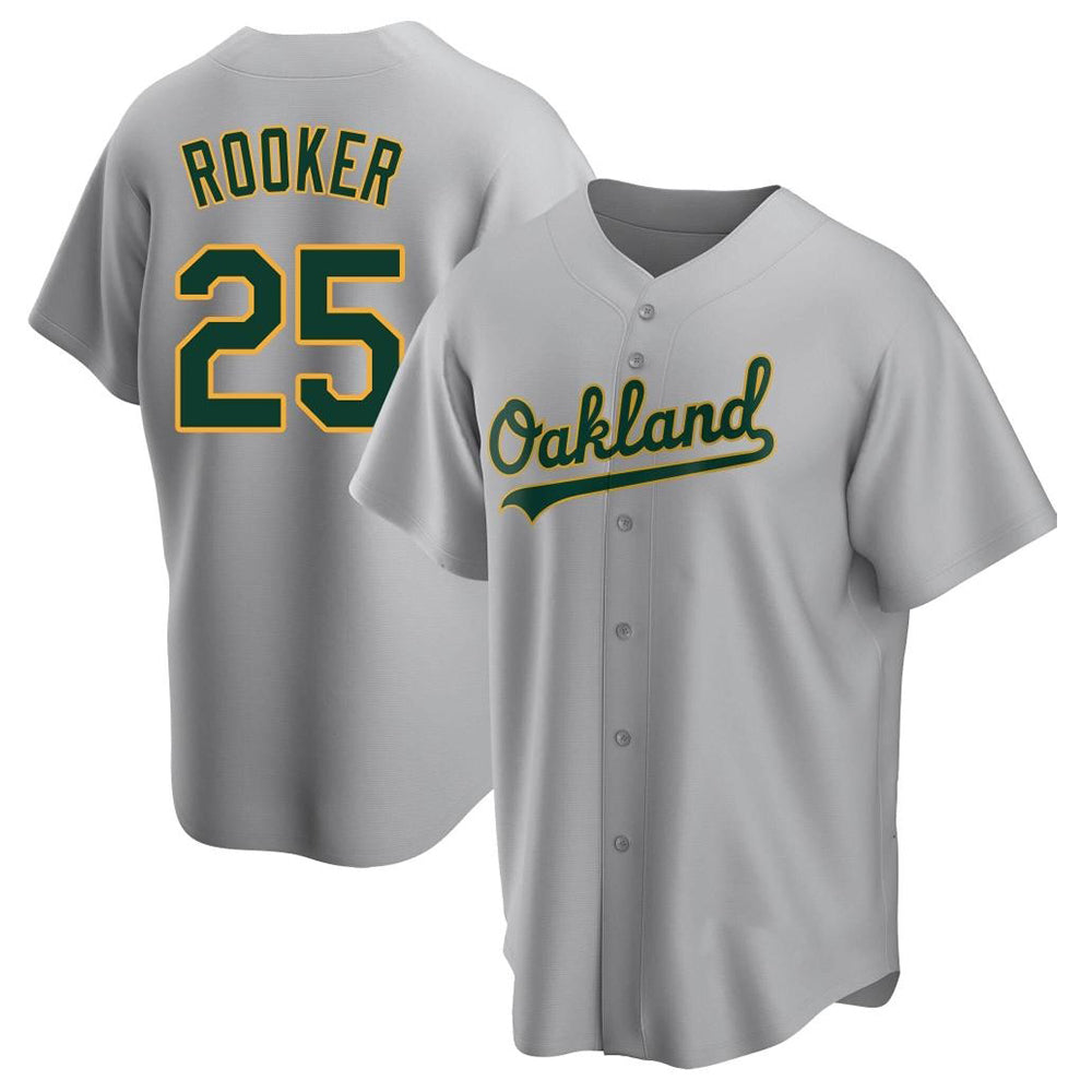 Athletics #25 Brent Rooker Player Gray Replica Road Stitched Jersey