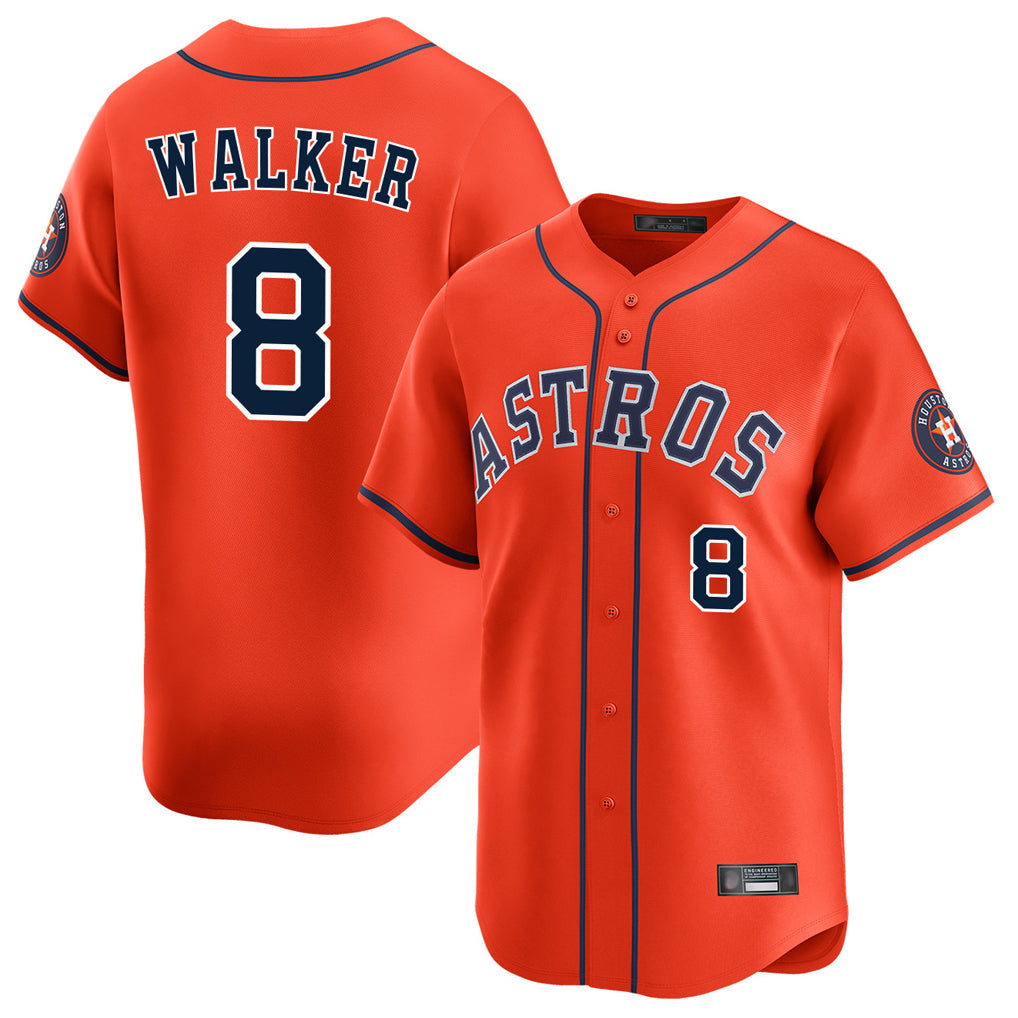 H.Astros #8 Christian Walker Player Orange Home Limited Gdoa Stitched Jerseys