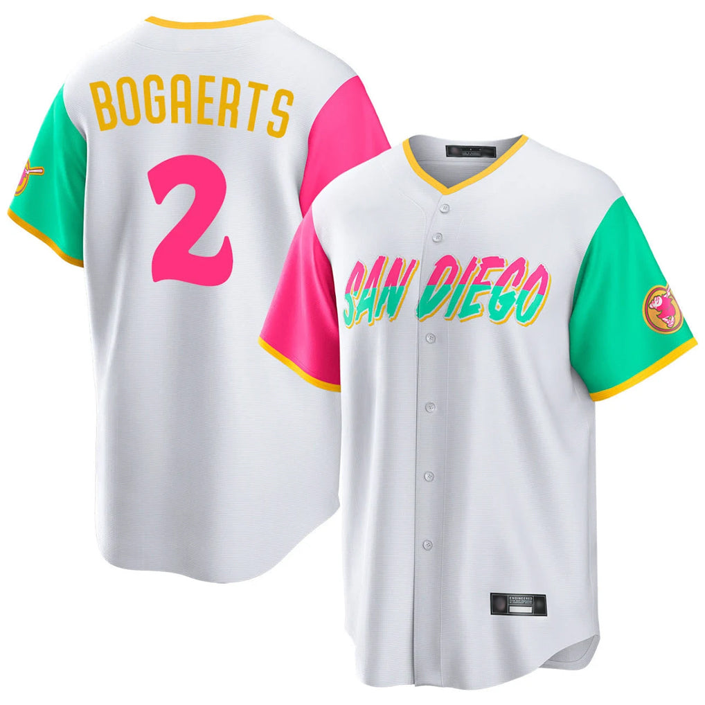S.Diego Padres #2 Xander Bogaerts Player White City Connect Home Game Stitched Jerseys