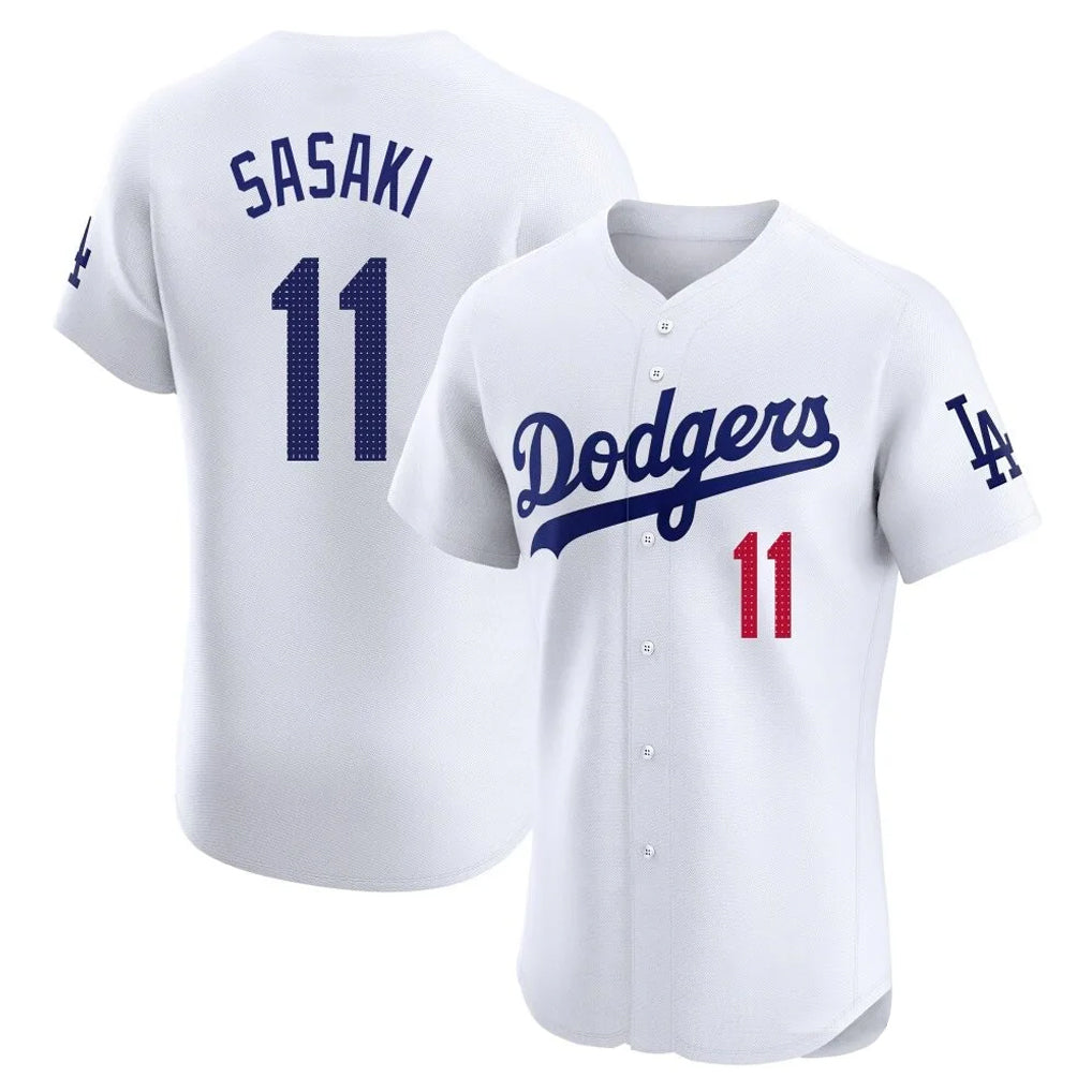 LA.Dodgers #11 Roki Sasaki Player White Limited Elite Home Gdoa Stitched Jerseys