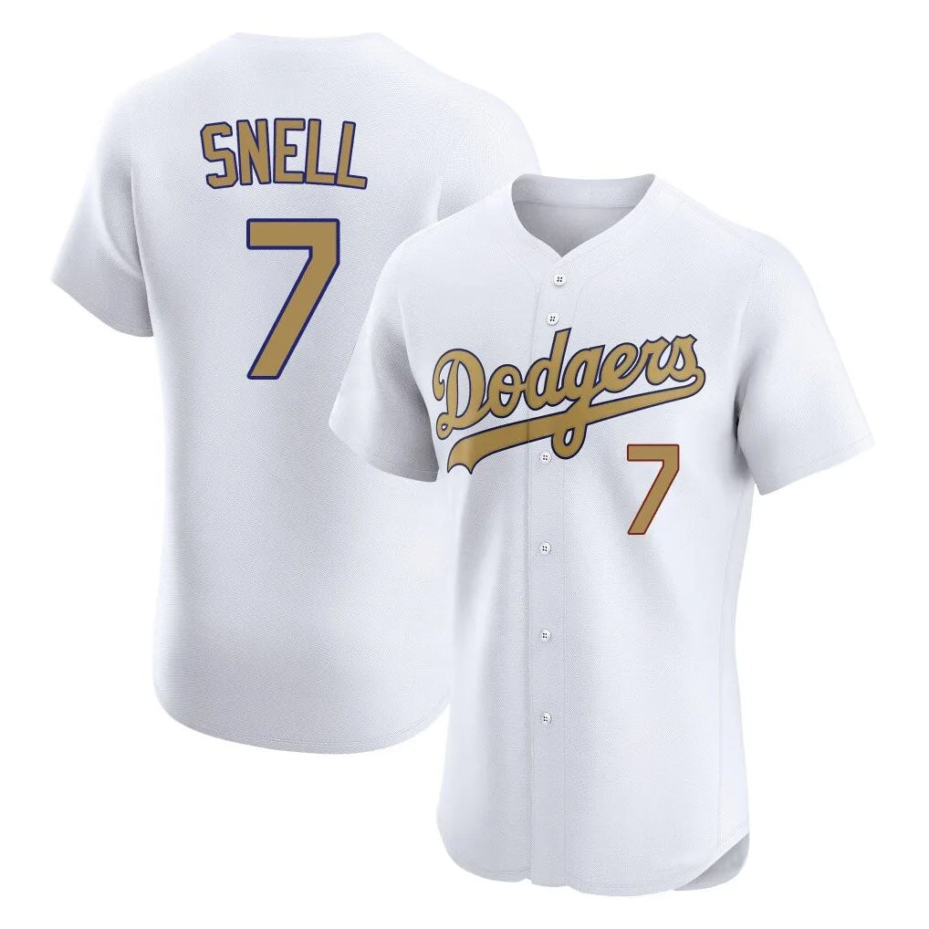 LA.Dodgers #7 Blake Snell Player Gold Limited Elite Home Gdoa Stitched Jerseys