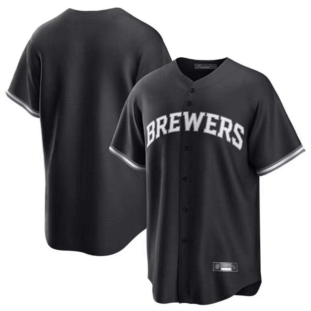M.Brewers ## Brewers Blank Player Black Game Home Gdoa Stitched Jerseys
