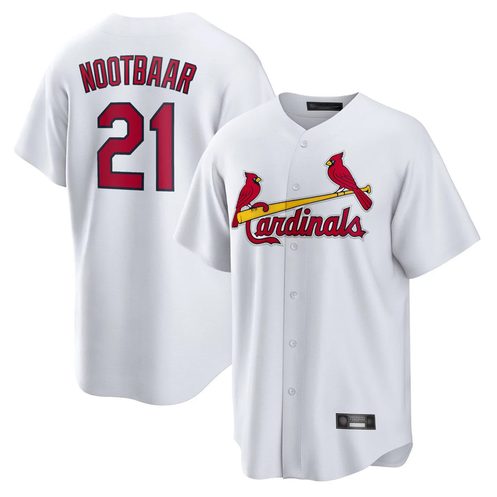 St. Louis Cardinals #21 Lars Nootbaar Player White Home Game Stitched Jerseys