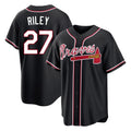 A.Braves #27 Austin Riley Player Black Fashion Out Game Gdoa Stitched Jerseys