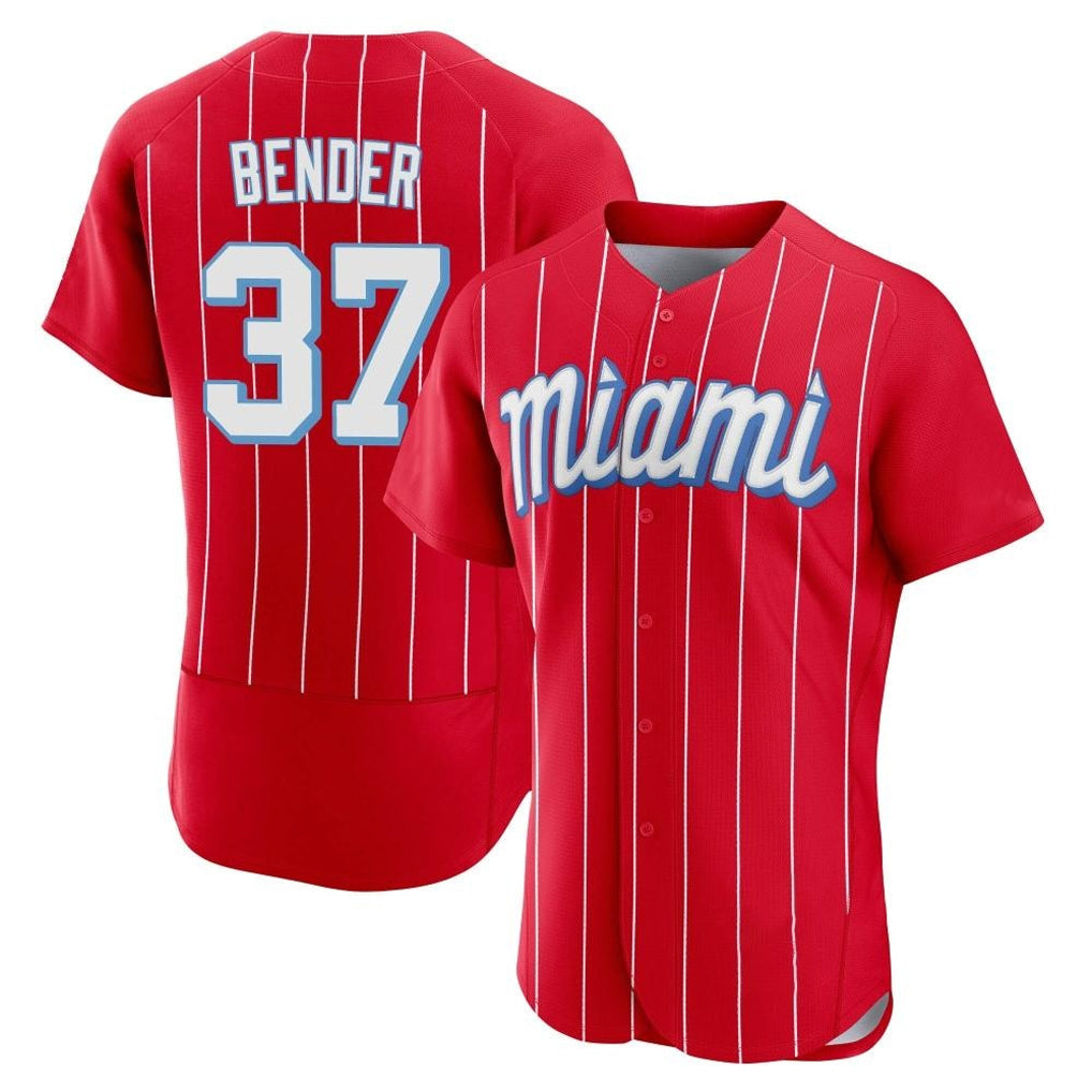 M.Marlins #37 Anthony Bender Player Red City Connect Home Limited Elite Gdoa Stitched Jerseys