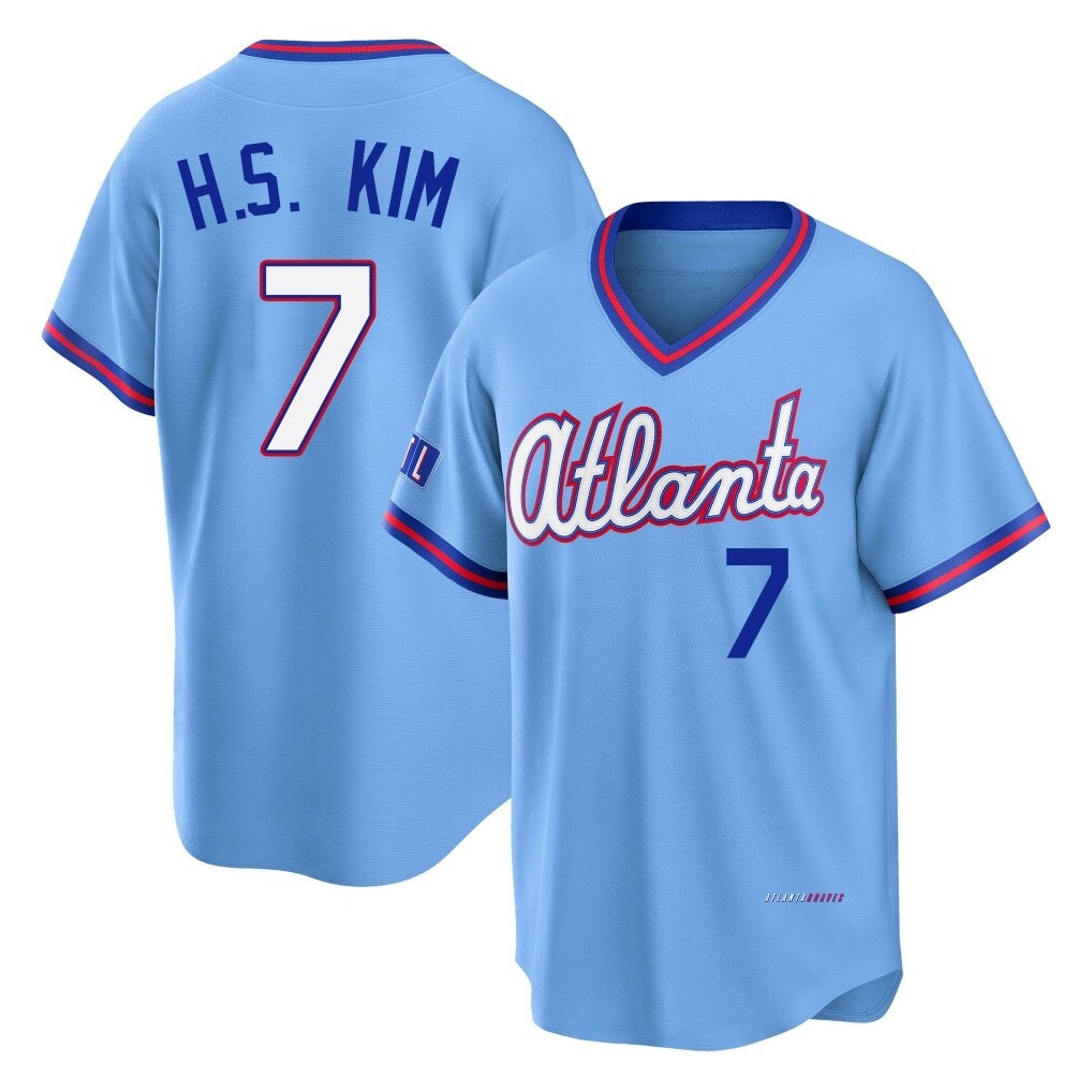 A.Braves #7 Ha-Seong Kim Player Powder Blue 2026 City Connect T-shirt Home Game Gdoa Stitched Jerseys