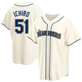 S.Mariners #51 Ichiro Suzuki Player Cream Home Game Stitched Jerseys