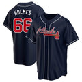 A.Braves #66 Grant Holmes Player Navy Replica Alternate Stitched Jerseys