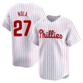 P.Phillies #27 Aaron Nola Player White Home Limited Stitched Jerseys