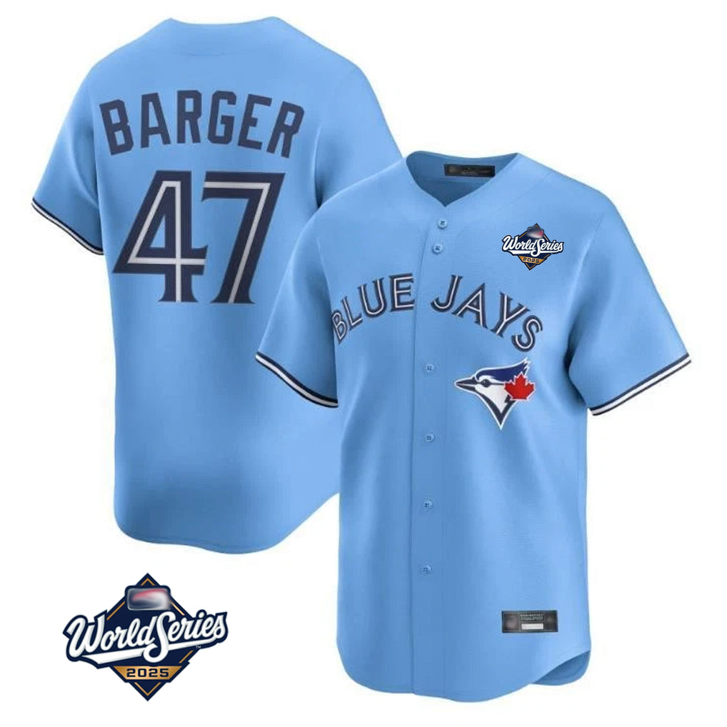 T.Blue Jays #47 Addison Barger Player Blue 2025 World Series Limited Stitched Jerseys