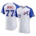 A.Braves #77 Joe Jimenez Player White City Connect Limited Elite Home Game Gdoa Stitched Jerseys