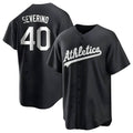 Athletics #40 Luis Severino player Black&White Replica Stitched Jersey