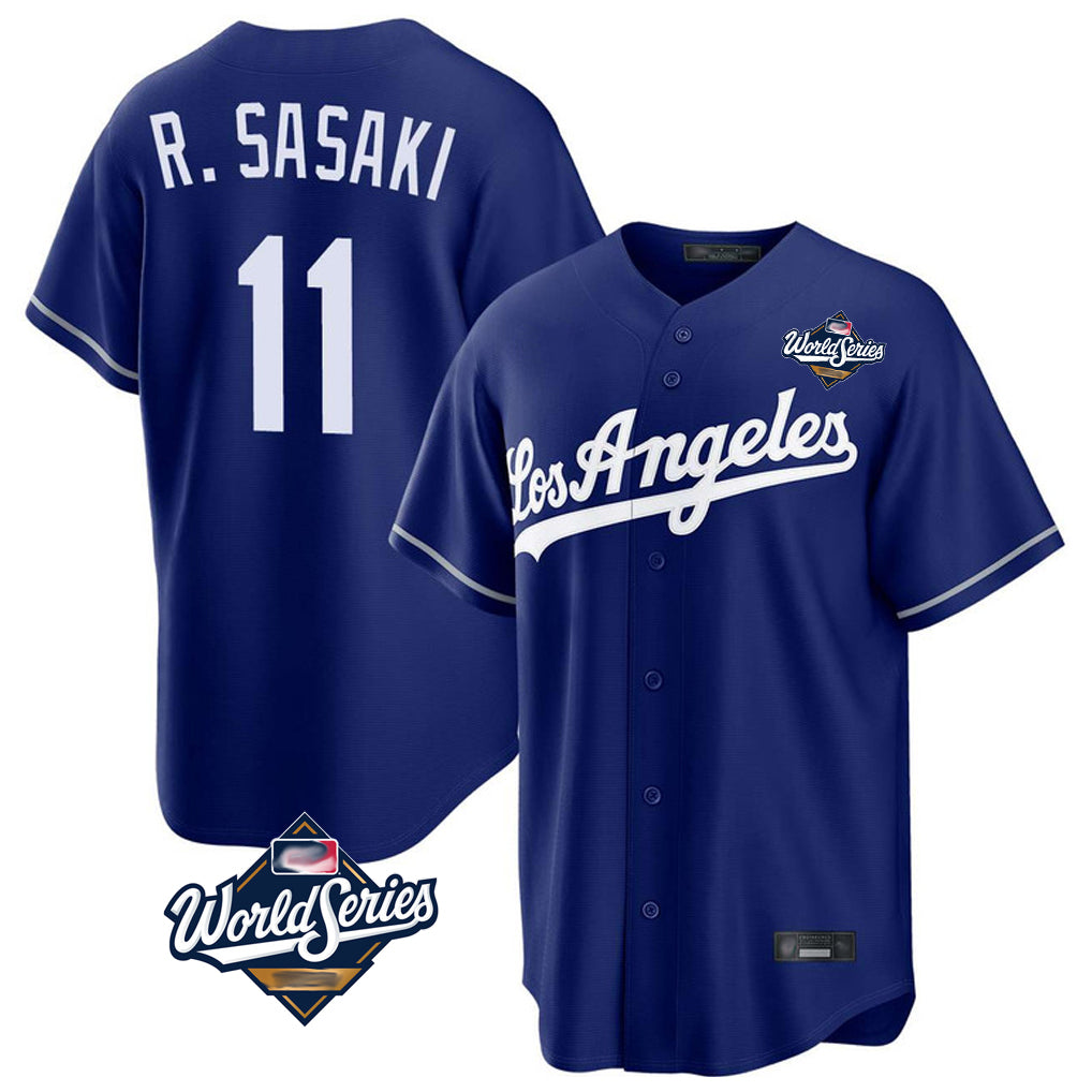 LA.Dodgers #11 Roki Sasaki Player Royal World Series Game Gdoa Stitched Jerseys