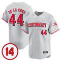 C.Reds #44 Elly De La Cruz Player Gray Vapor Premier Limited Home Gdoa Stitched Jerseys