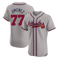 A.Braves #77 Joe Jimenez Player Gray Limited Elite Home Game Gdoa Stitched Jerseys